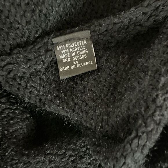 Angie Crewneck Long Sleeve Knit Mini Sweater Dress - Size M - Black - Picture 4 of 6